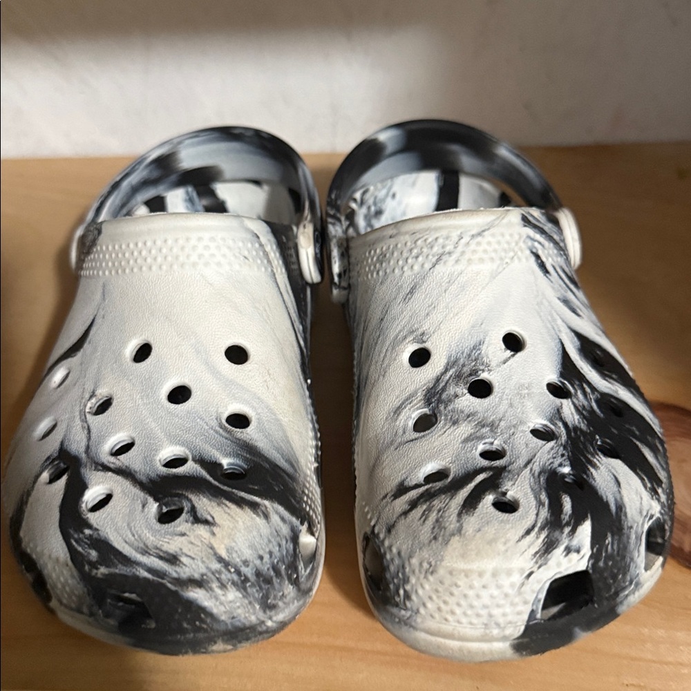 Black and White Crocs